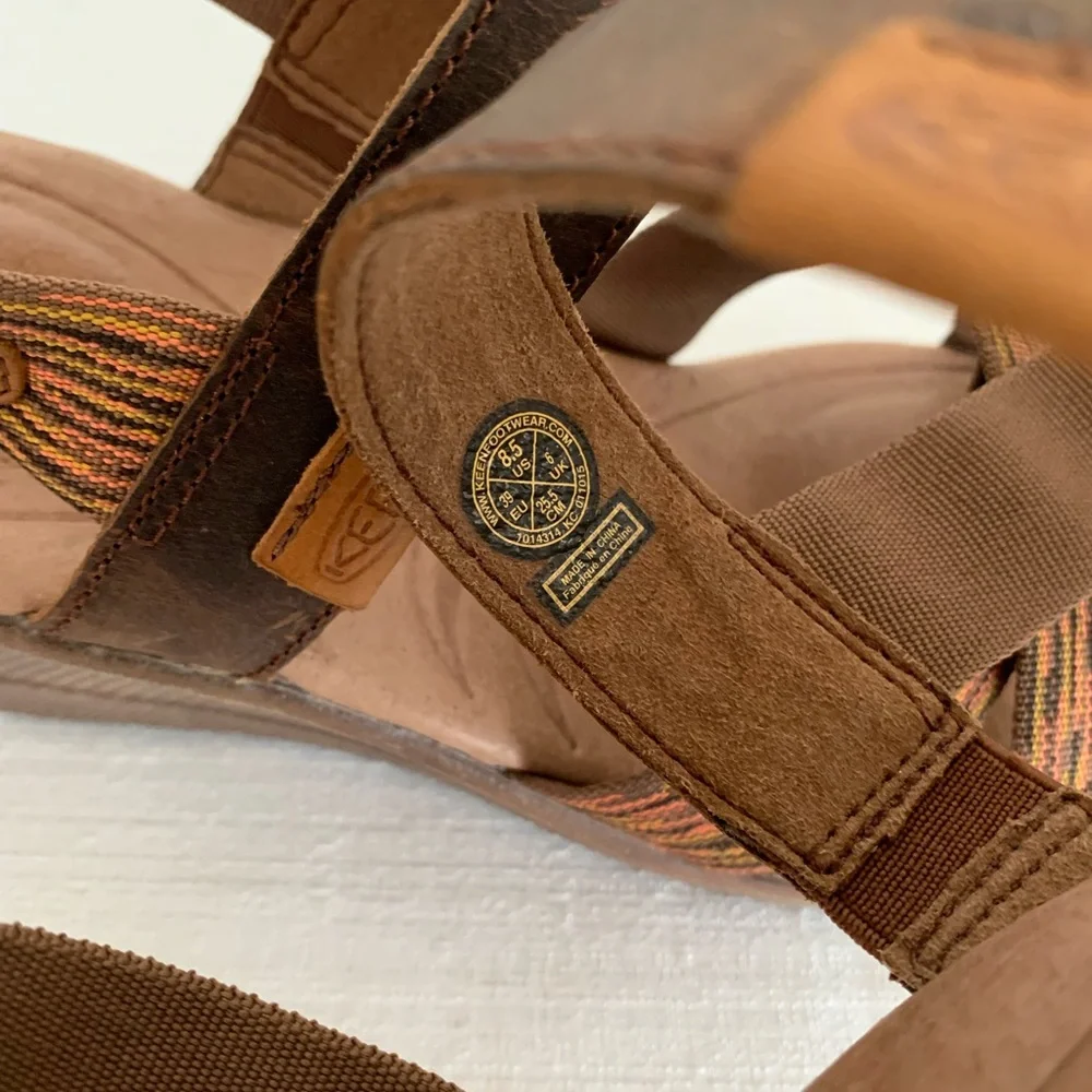 New KEEN Skyline Brown/Thrush Leather Wedge Sandals Woman’s 8.5 - Picture 12 of 13